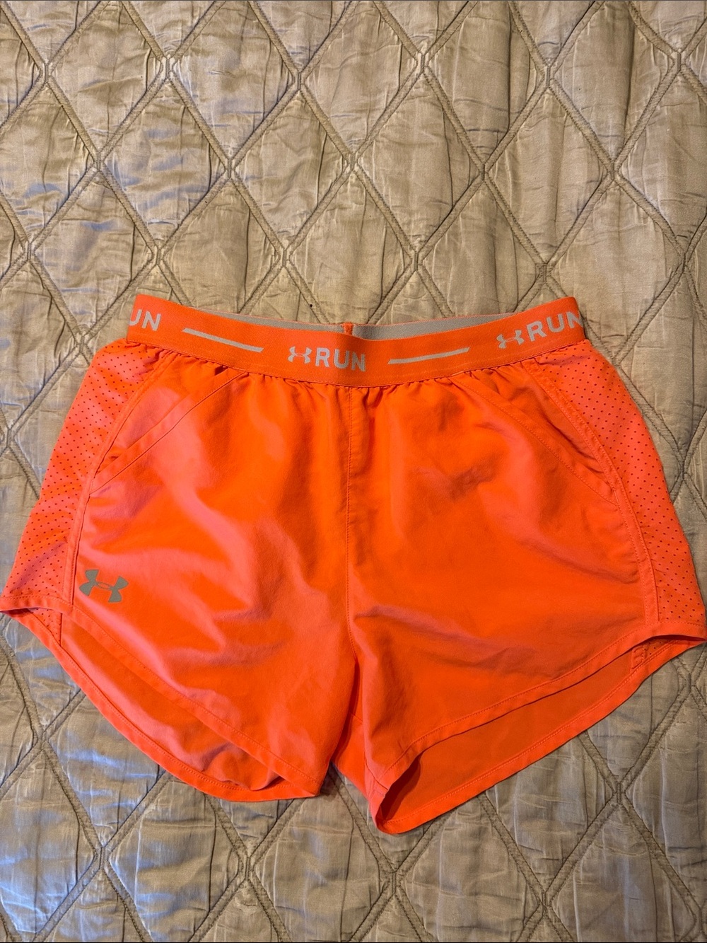 Under Armour Women's Bright Orange RUN Athletic Shorts